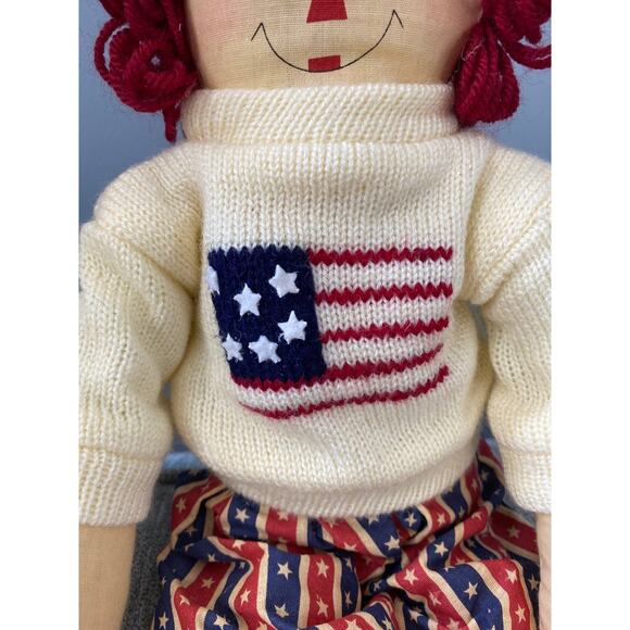 Raggedy Ann & Andy Shelf Sitting Raggedy Dolls - Patriotic Clothes 19" tall - Picture 7 of 12